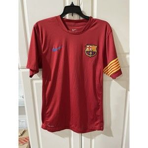 Nike Dri-Fit FC Barcelona Training Soccer Jersey Size Small FCB Red